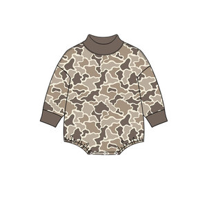 Body de Manga Larga con Cuello Alto para Bebés Niñas, Certificado por CPC y CPSIA, Estampado de Camuflaje, 95% Algodón, 5% Elastano - Product Image 3