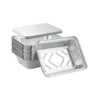 Aluminium Sliver <b>Foil</b> Box with PP Plastic Lid Aluminum Tray <b>Container</b> with Plastic Cover - Product Image 1