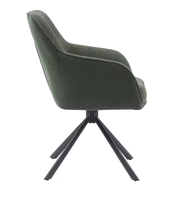 Chaise de salle à manger pivotante nordique moderne conçue sur mesure en tissu blanc avec pied en métal noir pour cuisine chambre hôtels maison café