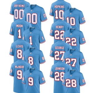 Maillot de football américain personnalisé Oilers Throwback Tennessee, brodé, uniforme pour jeunes, vêtements de sport, bleu clair - Product Image 1