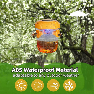 Pièges à guêpes d'extérieur à suspendre, à énergie solaire, étanches, non toxiques, réutilisables, piège à abeilles - Product Image 3