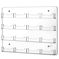 Présentoir mural en acrylique pour brochures pliantes, 8 poches, transparent, personnalisé, avec plastification brillante, épaisseur 3 mm