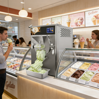 Congélateur discontinu de comptoir refroidi par air, fabricant de congélateurs discontinus Ocean Power, machine à glace dure à surproduction réglable, usage commercial