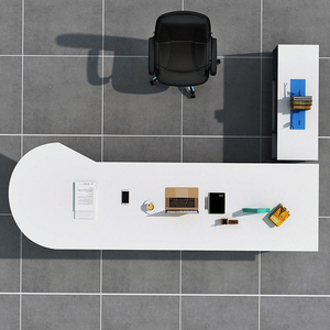Ensemble de bureau et chaise de direction moderne LS avec matériau MDF, niveau E1, garantie 5 ans, design minimaliste et moderne - Product Image 3