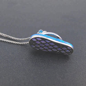 Hawaii Shoes Blue Fire <b>Opal</b> <b>Pendant</b> <b>Necklace</b> - Product Image 4