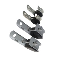 Support de suspension en J pour câble ADSS, en acier galvanisé avec gaine en néoprène pour suspension de ligne de fibre optique aérienne sur poteau