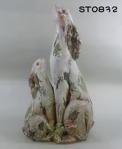 Khuyến Mãi Sáng Tạo Hai Thỏ Nhựa artware Tay Vẽ Động Vật Điêu Khắc Thủ Công Cho Trang Trí Nội Thất Và Quà Tặng - Product Image 2