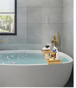 Offre Spéciale Bois Bambou Baignoire Caddy Plateau Organisateur Sur Baignoire Rack Télé<span class=keywords><strong>phone</strong></span> Tablette Titulaire <span class=keywords><strong>2</strong></span> Plateaux Latéraux - Product Image 2