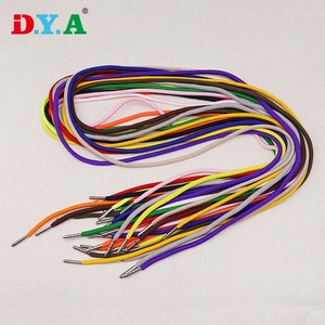 Großhandel Bunte 5mm 6mm Polyester Runde flache Kordel zug mit Metall End spitzen für Hoodie Shorts - Product Image 5