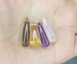 Cuentas de Cuarzo en Forma de Lágrima Verdes Naturales, Gotas de Cuarzo Briolette, Cristales de Reiki para la Fabricación de Joyas - Product Image 4