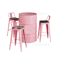 Offre Spéciale : Ensemble de Table de Bar Commerciale Moderne et Durable avec Tabourets Hauts en Acier – Mobilier pour Pub, Bistro, Café, Restaurant