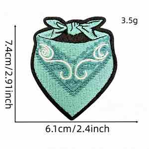 Patchs thermocollants en denim turquoise style western cowboy, motifs vache, carreaux et broderie croisée, pour chapeaux et vêtements DIY - Product Image 3