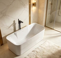 Baignoire ovale autoportante en acrylique blanc MC8010-8011 avec fonction de trempage profond écologique pour salles de bain de villas et d'hôtels