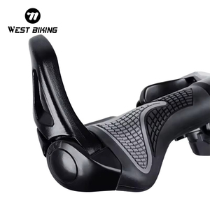Poignées de vélo WEST BIKING en caoutchouc antidérapantes, poignées de guidon de vélo de montagne, accessoires de vélo en alliage d'aluminium, poignées de guidon de vélo - Product Image 1