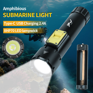ไฟฉายดำน้ำ LED ขนาด 17 ซม. กันน้ำ ชาร์จไฟได้ สำหรับใช้งานใต้น้ำ - Product Image 4