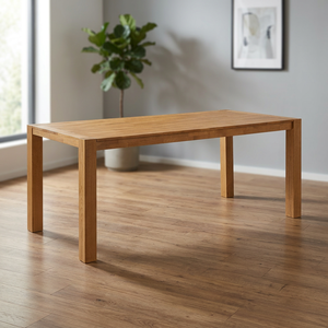 Wooden Rectangular <b>Dining</b> <b>Table</b> Thick Leg Farmhouse Style Dinner <b>Table</b> Natural Wooden <b>Dining</b> <b>Desk</b> <b>for</b> Home Restaurant - Product Image 3