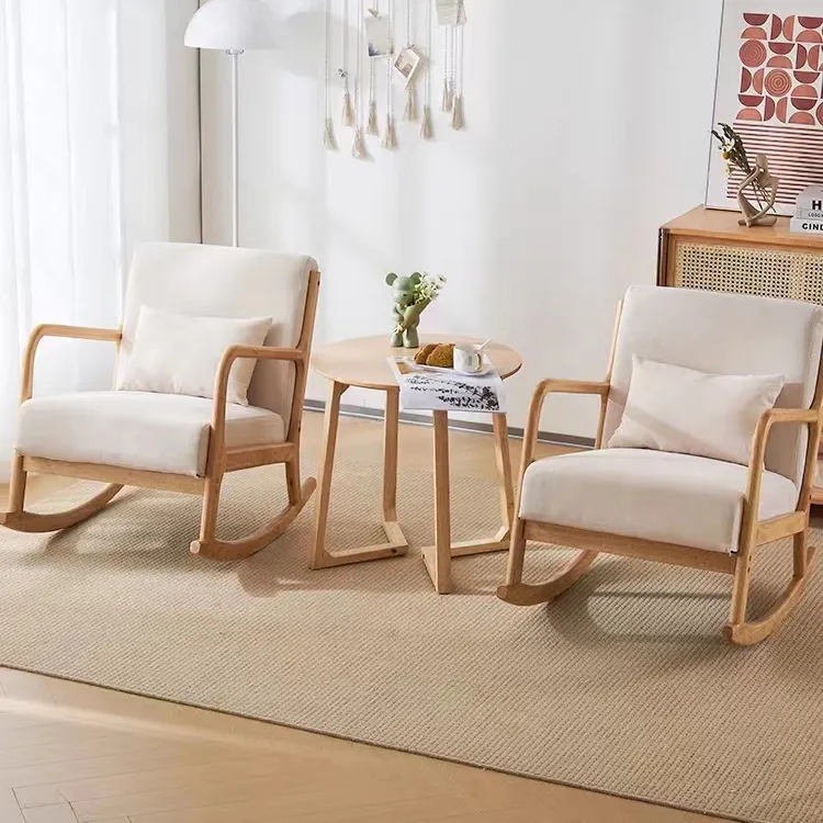 İskandinav sallanan sandalye şekerleme balkon katı ahşap tembel salon sandalye oturma odası ev rahat kanepe sallanan sandalye