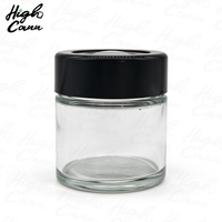 Pot en verre transparent, blanc ou noir personnalisé de 2 oz, 3 oz, 4 oz avec couvercle grossissant en plastique transparent/noir et autocollant personnalisé