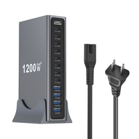 Hub de charge de bureau 1200W avec logo personnalisé, station d'alimentation multi-ports 8C4A, service OEM pour ordinateurs portables, tablettes, iPhone, Samsung