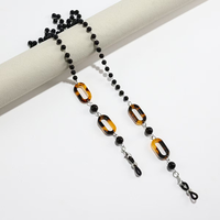 Chaîne de lunettes tendance transfrontalière, simple, avec perles et clip en silicone, cordon de lunettes à suspendre au cou, chaîne croisée, chaîne de masque haut de gamme