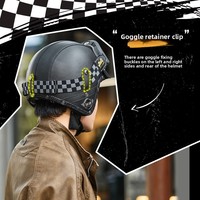 Casque de moto rétro certifié 3C GB811-2022A pour hommes et femmes, casque en cuir 3/4 transfrontalier, tailles M/L/XL
