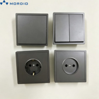 Prise murale électrique à 2 broches, norme européenne 10A, gris, pour usage domestique/hôtelier, sécurité enfant, en matériau PC durable