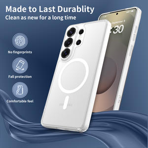 Высококачественный магнитный чехол для телефона с защитой объектива для Samsung S26 Ultra, белый, с эффектом кожи, для S25 24 - Product Image 2