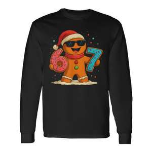 T-shirt à manches longues Gingerbread Man Six Seven Cookies Christmas 6 7 Xmas - Product Image 1