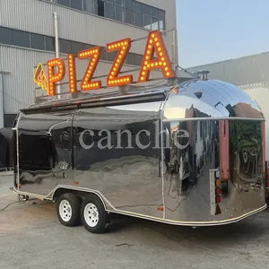 Camion de restauration rapide pour pizzas en plein air, personnalisé, en acier inoxydable, mobile, pour la vente - Product Image 3
