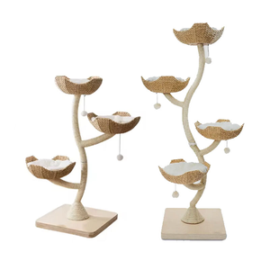 Torre de Gato Moderna de Madeira Luxuosa e Durável, Grande e Sólida, Multi-nível, com Rede para Escalar - Product Image 3