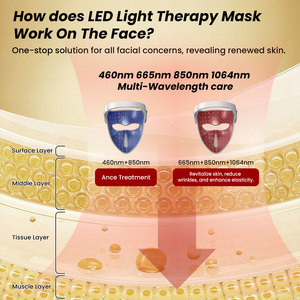 Dispositivo di Terapia a Luce Rossa 5D 460nm, 665nm, 850nm, 1064nm CE Portatile in Silicone LED per Salone e Casa Maschera Facciale per Terapia LED - Product Image 6