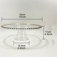 Assiette de présentation en plastique avec bord doré, support décoratif pour bonbons et gâteaux pour la maison