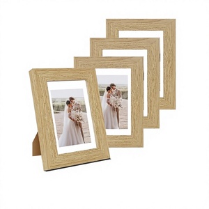 Ensemble de 4 pièces en verre véritable et cadre en bois de chêne naturel pour la maison salon salle à manger bureau Table décor - Product Image 1