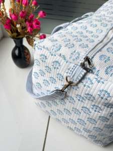 Nouveauté, sac de sport Boho 100% coton imprimé bloc à main pour femmes, sac de sport matelassé avec poignée en corde, de taille moyenne pour les voyages - Product Image 2