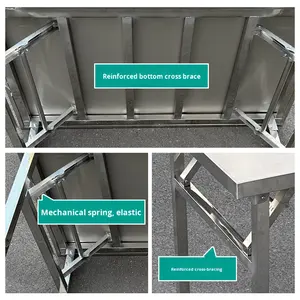 Établi pliant en acier inoxydable <span class=keywords><strong>Table</strong></span> à manger de cuisine présentoir <span class=keywords><strong>pour</strong></span> décrochage du <span class=keywords><strong>marché</strong></span> de nuit BBQ extérieur usage commercial à domicile gratuit - Product Image 3