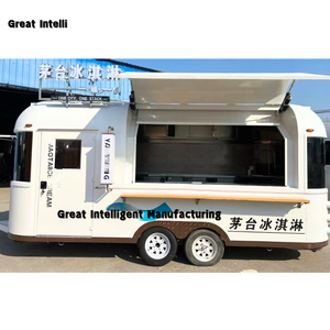 รถเทรลเลอร์สแตนเลสแบบเคลื่อนที่ได้รถขายไอศกรีมและบาบีคิวแบบพกพา - Product Image 1