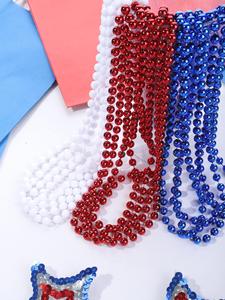 Coloré 48 Pouces Faux Perle Collier Mardi Gras Collier En Plastique Vintage Collier De Perles - Product Image 5