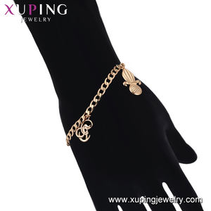 Cavigliera Xuping 77102 con ciondoli a forma di ananas e sfera, con molti pendenti indipendenti del sesso, e ciondoli a forma di chiave e lucchetto 218063 - Product Image 4