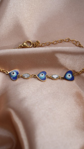 18K altın kaplama paslanmaz çelik emaye şeytan göz bileklik kalp Charm Trendy zarif tasarım özelleştirilebilir sevgililer hediye kadınlar - Product Image 5