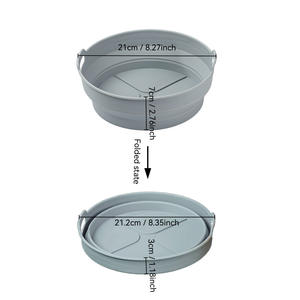 Vente chaude, panier de cuisson multifonctionnel rond réutilisable en silicone PC, doublure pour friteuse à air, sans danger pour les aliments, pour friteuse à air - Product Image 4