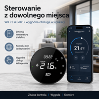 Termostato Inteligente Wifi Tuya para Calefacción por Suelo Radiante, 25A, 100V-220V, 5500W, Antiinflamable, PC + ABS, con Sensor Externo de 3M