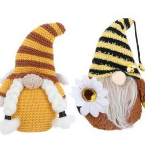 Gnomos de Algodón Hechos a Mano con Forma de Animal, Negros y Amarillos, Muñecos de Abeja, Decoraciones Duraderas para Interiores, Pascua - Product Image 1