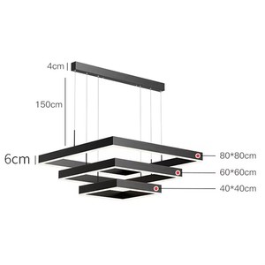 Lustres au design nordique, modernes, carrés, à LED, pour escalier, restaurant, salle à manger, luminaire suspendu - Product Image 6