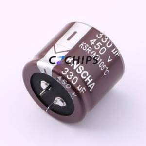 ตัวเก็บประจุแบบอิเล็กโทรไลต์อะลูมิเนียมแบบ Snap-in รุ่น LSR450M337T302S1AA ชนิด Through hole (THT) ขนาด D35xL30 มม. 330uF 20% 450V ขา 10 มม. - Product Image 1