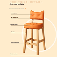 Tabouret de bar en cuir à dossier haut, design moderne, finition argentée, utilisation domestique et commerciale, structure en métal