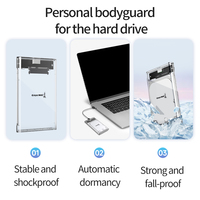 Estuche transparente HDD SSD de 2,5 pulgadas con USB 3,0 tipo C portátil externo SATA caja de disco duro bolsa cerrada caja de disco duro