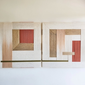 <b>Customized</b> Modern Color Home Decorative Hanging <b>Painting</b> Rectangle Hand-drawn Texture Carved Wall Art EH2502103 - Product Image 2