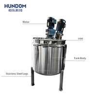 Cuve de mélange et de réaction sous vide à double enveloppe chauffante et refroidissante pour liquides alimentaires, crèmes et émulsions, capacité 100-5000L