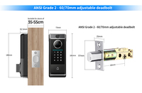 Interphone vidéo intelligent Sinovo Tuya avec caméra, empreinte digitale, mot de passe, carte IC, clavier numérique et serrure connectée avec sonnette