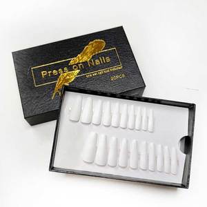 Vernis à ongles, cercueil, pour manucure, personnalisé, couleur blanche, couverture complète, simple et longue - Product Image 1
